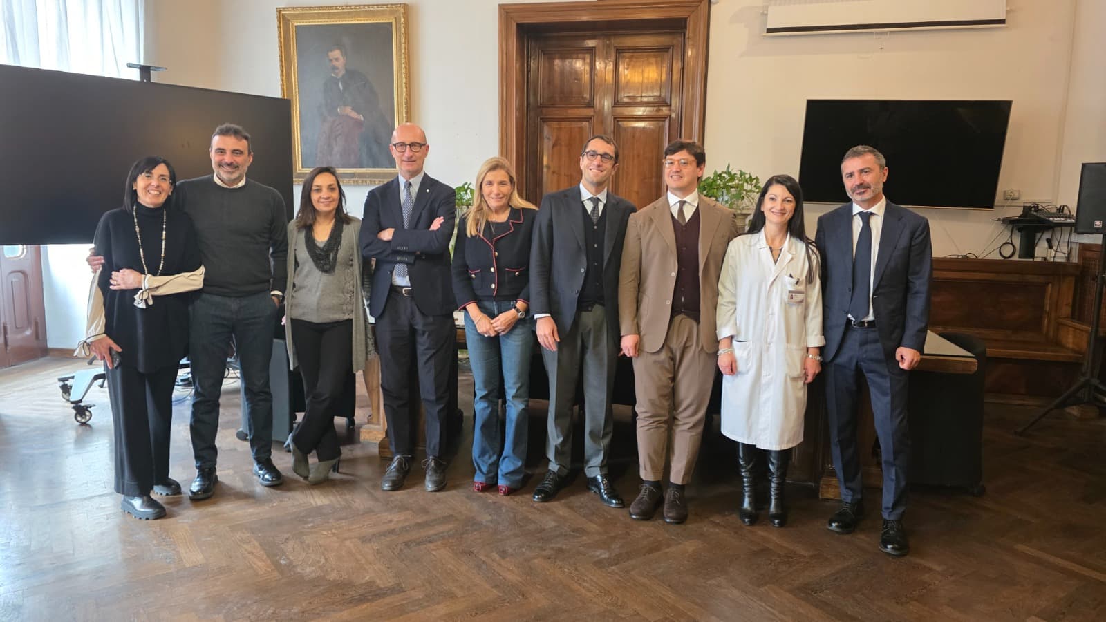 Nazionale Italiana Sanitari e Policlinico Umberto I alla consegna del contributo
